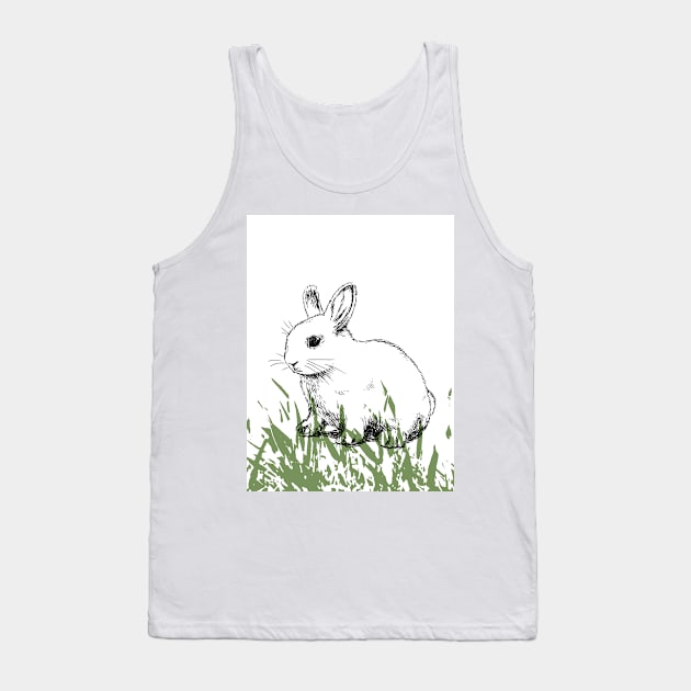 Cute bunny print Tank Top by rachelsfinelines